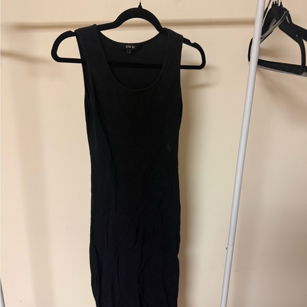 Active USA Black Midi Dress